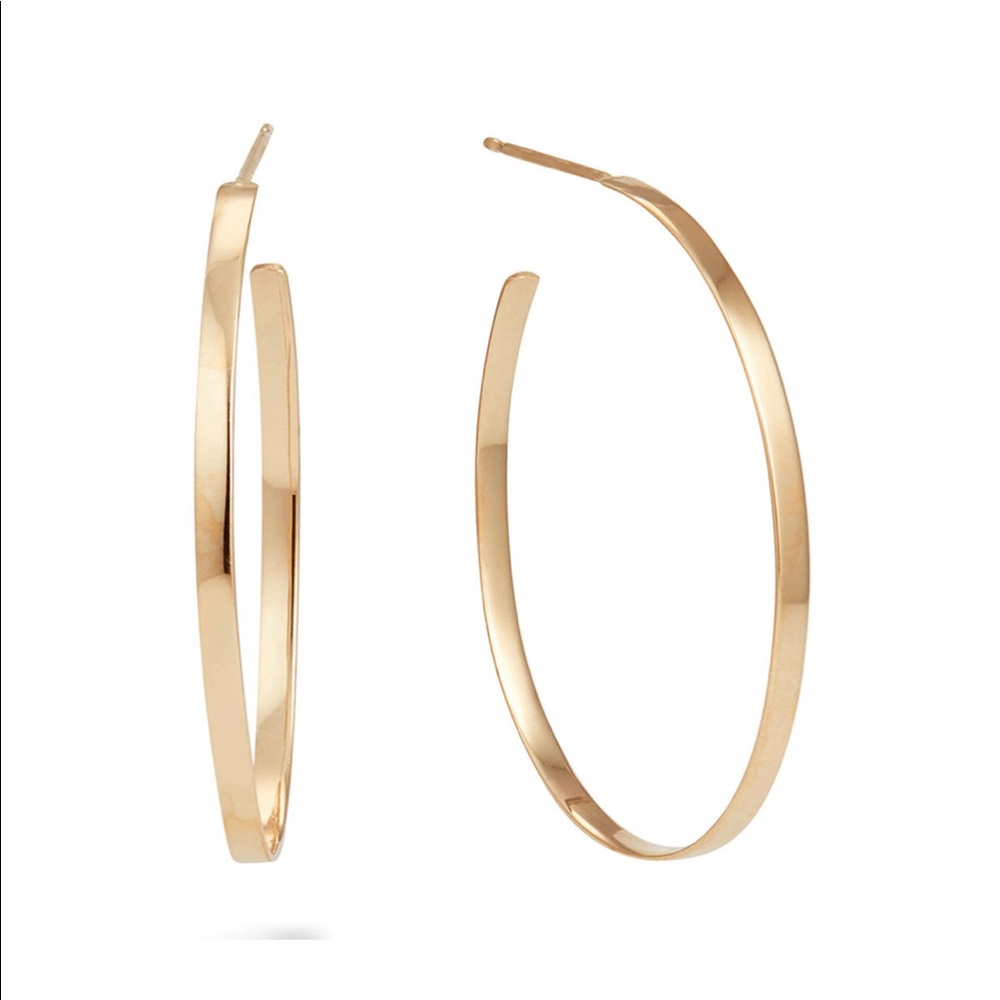 LANA 30MM FLAT MEGA OVAL HOOP - NWT comes with original pouch